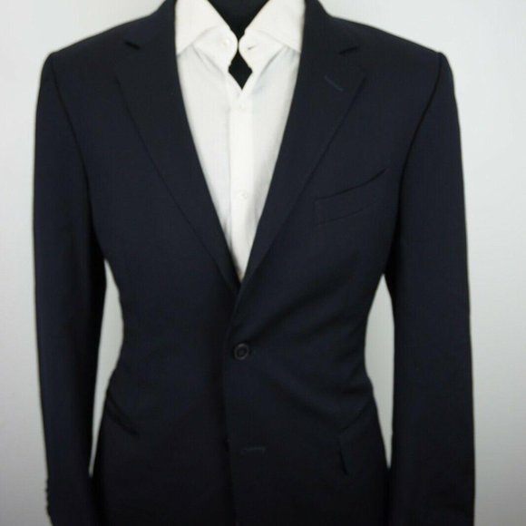 Ermenegildo Zegna Classic Fit Dark Blue wool coat